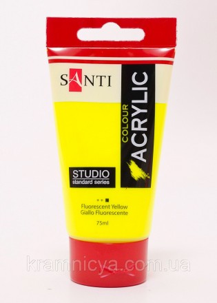 Santi Studio Акрил 75мл Флюо желтый Краски изготовлены на основе высококачествен. . фото 2