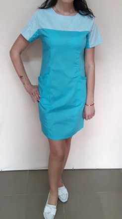 Женское медицинское платье Флора 

Ткань: стрейч-рубашка ( 92% хлопк. . фото 2