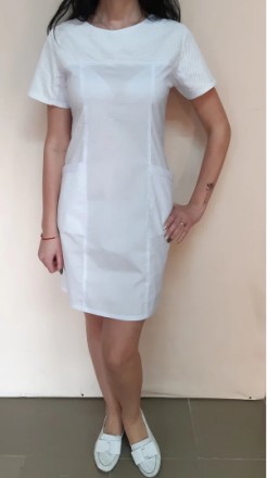 Женское медицинское платье Флора 

Ткань: стрейч-рубашка ( 92% хлопк. . фото 3