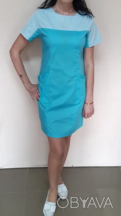 Женское медицинское платье Флора 

Ткань: стрейч-рубашка ( 92% хлопк. . фото 1