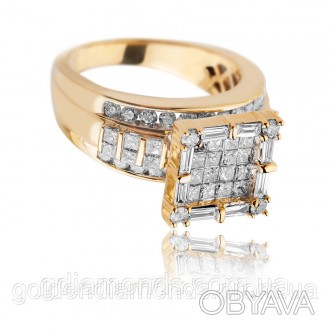 Женское кольцо из желтого золота с бриллиантами С10Л1№2 – отличная инвестиция сб. . фото 1