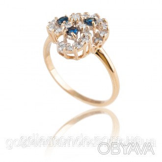 Золотое кольцо с сапфирами и бриллиантами является не просто рафинированным укра. . фото 1