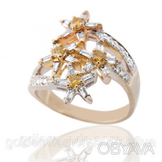 Золотое женское кольцо с бриллиантами С13Л1№32 – идеальный выбор для подарка люб. . фото 1
