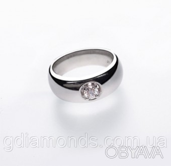 кольцо из белого золота с бриллиантом. . фото 1