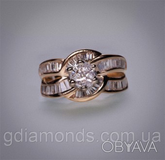 кольцо из белого золота с бриллиантами. . фото 1