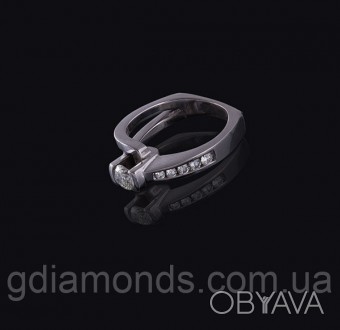 Дизайнерское кольцо с бриллиантами из белого золота. . фото 1