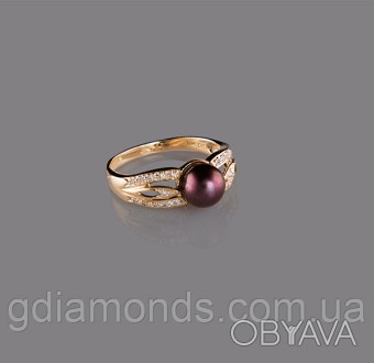 Золотое кольцо с жемчугом и бриллиантами!. . фото 1