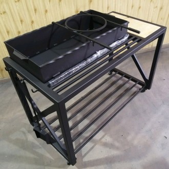 Мангал кованый со столиками и съемной жаровней на колесиках GoodsMetall М36. Київ. фото 1 Мангал кованый со столиками и съемной жаровней на колесиках GoodsMetall М36. Київ. фото 1