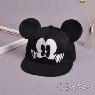 Детская кепка Снепбек с ушками Микки Маус (Mickey Mouse, Мышь Микки) с прямым ко. . фото 1