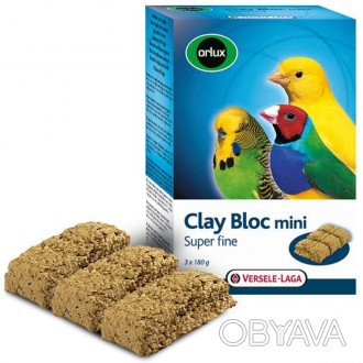 Clay Bloc Mini – минеральный блок (камень) для небольших птиц: волнистых попугае. . фото 1