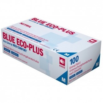 Перчатки нитриловые AMPri Blue Eco Plus 01198-M без пудры 100шт. Кропивницький. фото 1 Перчатки нитриловые AMPri Blue Eco Plus 01198-M без пудры 100шт. Кропивницький. фото 1