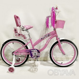 Детский велосипед с сиденьем со спинкой и ярком сиденьем для любимой куклы. Есть. . фото 1