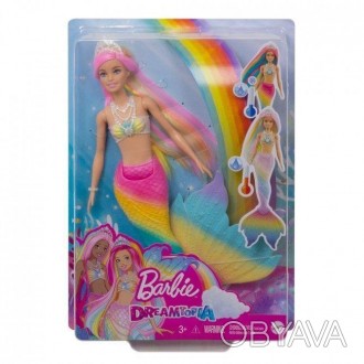 
	Приготовьтесь к цветной трансформации куклы-русалочки Barbie! Кукла имеет ярки. . фото 1