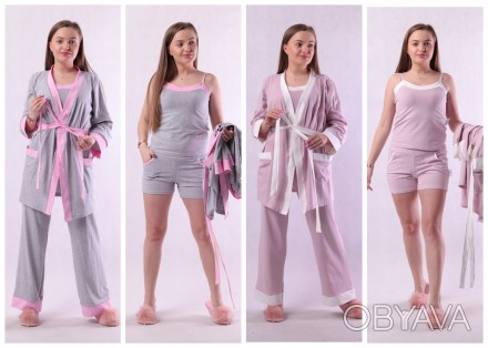 Женский комплект 4-ка Womens look grey
Комплект с невероятно приятной тканью, ха. . фото 1