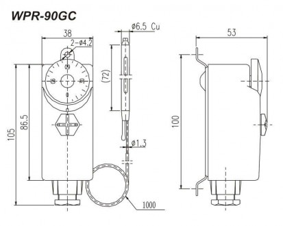 Термостат электрический WPR90GC применяется в системах центрального отопления, к. . фото 3