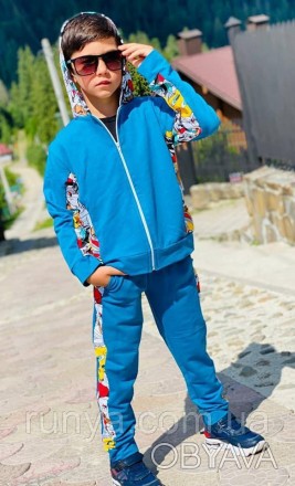 Модный спортивный детский костюм. Детский спортивный костюм, комплект из кофты и. . фото 1