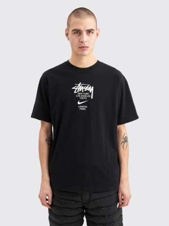 Черная футболка Stussy x Nike Logo Стасси / Найк бирка унисекс. Київ. фото 1 Черная футболка Stussy x Nike Logo Стасси / Найк бирка унисекс. Київ. фото 1