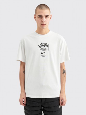 Белая футболка Stussy x Nike Logo Стасси / Найк бирка унисекс. Київ. фото 1 Белая футболка Stussy x Nike Logo Стасси / Найк бирка унисекс. Київ. фото 1