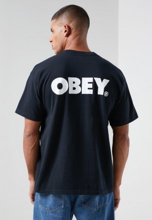 Черная футболка Obey (Обей) White Two-sides Logo, унисекс (мужская, женская, дет. Київ. фото 1 Черная футболка Obey (Обей) White Two-sides Logo, унисекс (мужская, женская, дет. Київ. фото 1