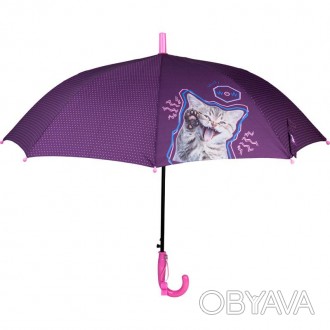 Зонтик детский Kite K21-2001 с забавным котенком – нарядный и надежный. Незамени. . фото 1