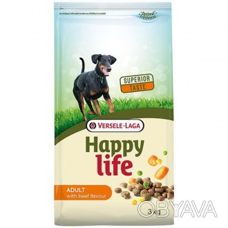 Happy Life Adult with Beef flavouring – сбалансированный корм со вкусом говядины. . фото 1