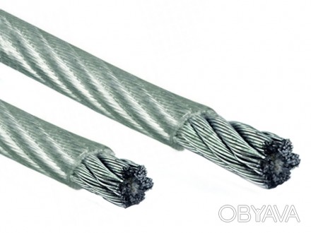 Трос стальной в ПВХ оплетке состоит из стального оцинкованного троса, который по. . фото 1