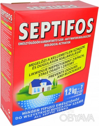 Septifos, биоактиватор для септика, выгребных ям, туалетов Septifos vigor, 1,2 к. . фото 1