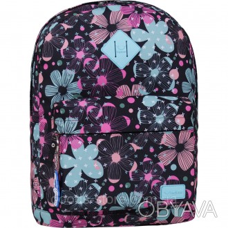 Очень удобный рюкзак с цветочным принтом, несмотря на внешнюю красоту, мягкий, л. . фото 1