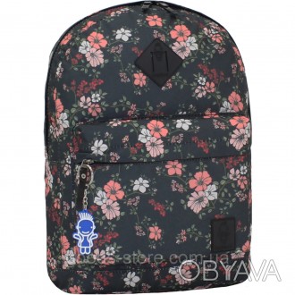 Очень удобный рюкзак с цветочным принтом, несмотря на внешнюю красоту, мягкий, л. . фото 1