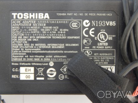 Оригинальный блок питания для ноутбука Toshiba 19V, 4.74A, 90W, 5.5*2.5mm, Black. . фото 1