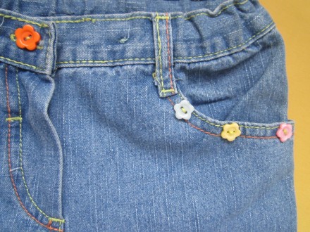 Джинсовые  шорты, бриджи, штаны, Испания. Указан р.5,талия регулируется резинкой. . фото 8