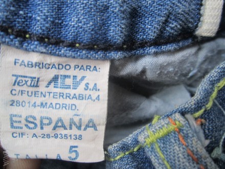 Джинсовые  шорты, бриджи, штаны, Испания. Указан р.5,талия регулируется резинкой. . фото 4