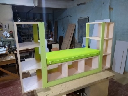 Детский шкаф для Книг и Игрушек с открытыми полками и диванчиком 220 см DS-030. Днепр. фото 1