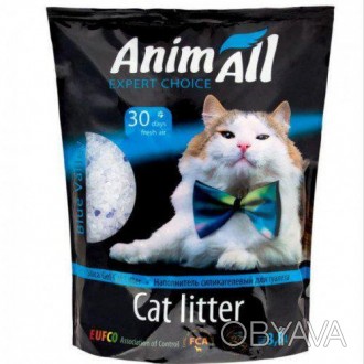 Силикагелевый наполнитель AnimAll Кристаллы аквамарина для котов, 3.8 л (1.6 кг). . фото 1