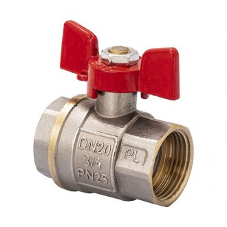 Кран шаровый FERRO PL 3/4" ГГБ art. 602 (латунный шар) (FE0557). Харьков. фото 1