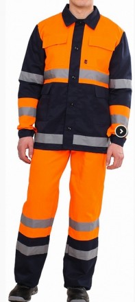 Костюм "Дорожник", оранжевый с синим 

Куртка:
- комбинированная с . . фото 2