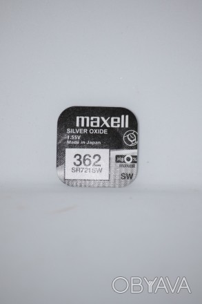 Батарейка для часов. Maxell SR721SW (362) 1.55v 25mAh 7,9x2.15mm Серебрянно-цинк. . фото 1