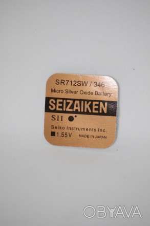 Батарейка для часов SEIZAIKEN SR712SW (346) 1.55v 10mAh 7,9x1,29mm Серебряно-цин. . фото 1