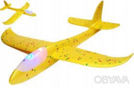 Большой метательный самолет планер (из пенопласта) со светом - увлекательная игр. . фото 1