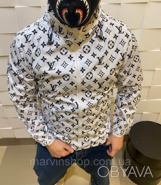 
Куртка ветровка мужская весна-осень-лето белая с капюшоном Louis Vuitton (Луи В. . фото 1