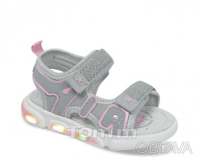 Детские босоножки с LED-подсветкой Том М девочкам, сандалии на двух липучках с о. . фото 1