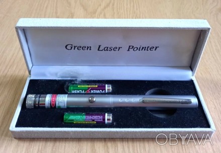 Лазер диджея с насадкой Green laser Pointer 200 мВт.Витринный образец.Продается . . фото 1