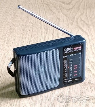 Портативный мини радиоприемник TECSUN R-203T FM/AM/TV. Высокая чувствительность,. . фото 1
