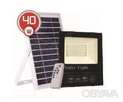 Фонарь на аккумуляторе, LED светильник 40Вт с солнечной панелью 18Вт, аккумулято. . фото 1