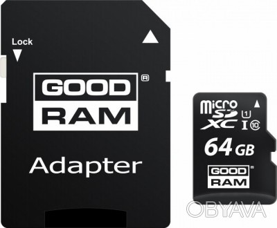 Карта памяти micro SD на 64 Гб с SD адаптером с классом скорости не ниже 10-го к. . фото 1