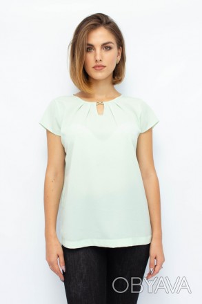 
Легкая блузка от турецкой фабрики Ena. Блузка бирюзового цвета. Материал блузки. . фото 1
