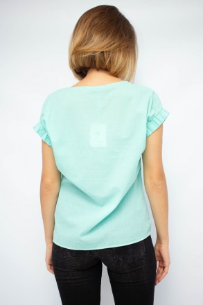 
Легкая блузка от турецкой фабрики Cliche. Блузка однотонного бирюзового цвета. . . фото 4