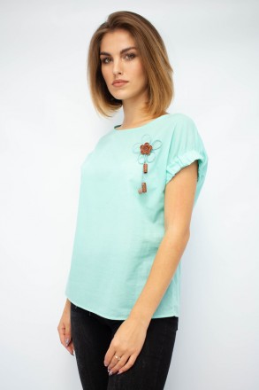 
Легкая блузка от турецкой фабрики Cliche. Блузка однотонного бирюзового цвета. . . фото 5