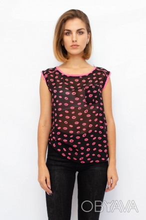 
Легкая блузка от турецкой фабрики Bussem. Блузка черного цвета с принтом в виде. . фото 1