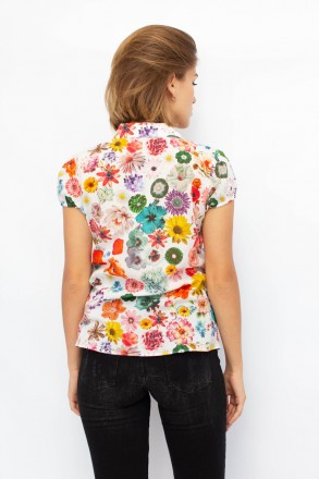 
Легкая блузка от турецкой фабрики Sisline. Блузка белого цвета с цветочным прин. . фото 5